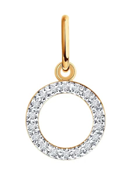 Подвеска золотая 585 пробы на шею женская, кулон с бриллиантами, золото Diamant