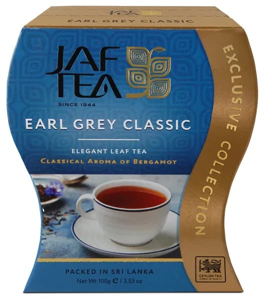 Чай цейлонский JAF TEA Earl Grey Classic чёрный листовой, с ароматом бергамота, 100 г.