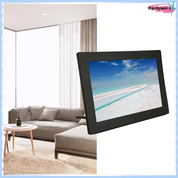 10 Inch Digital Photo Frame, Высококачественный IPS экран, для домашнего использования и подарков Черный британский стандарт