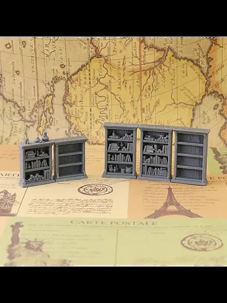 Набор из 5 книжных шкафов для DnD, 3D-печать