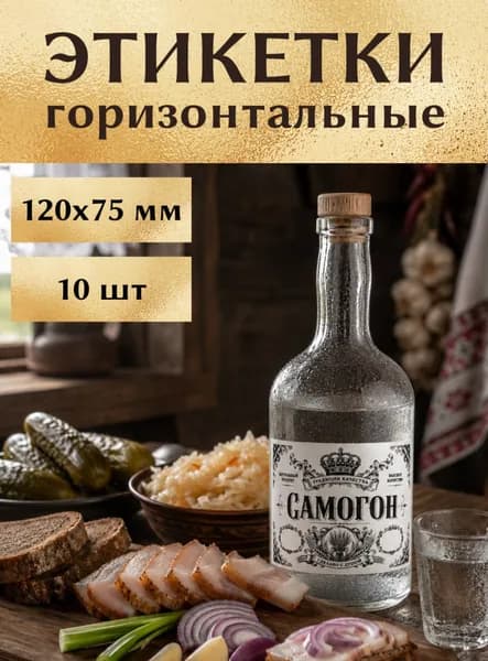 Этикетки на бутылку Элитный самогон домашний 120х75