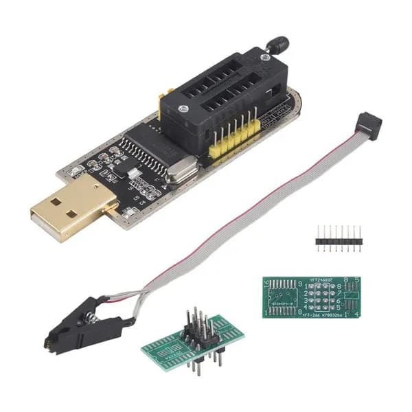 (P A E Q) CH341A 24 25 Series EEPROM Вспышка BIOS USB-программатор + SOIC8 SOP8 Тестовый зажим совместим с 93CXX / 25CXX 24CXX