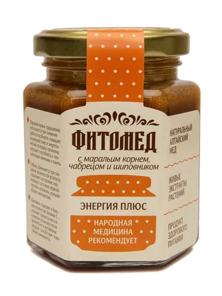 ЭНЕРГИЯ+ фитомёд с уникальными алтайскими травами от бренда "ПЧЕЛА и человек", вес 230 грамм