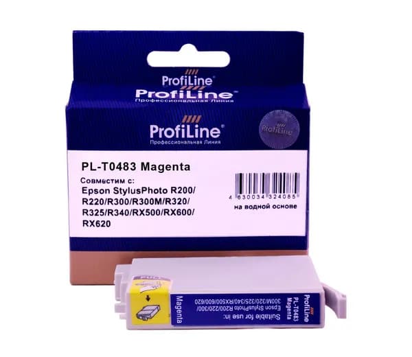 Картридж для струйного принтера T0483 ProfiLine для Epson StylusPhoto R200/R220/R300/R300M/R320/R325 и др., цвет пурпурный