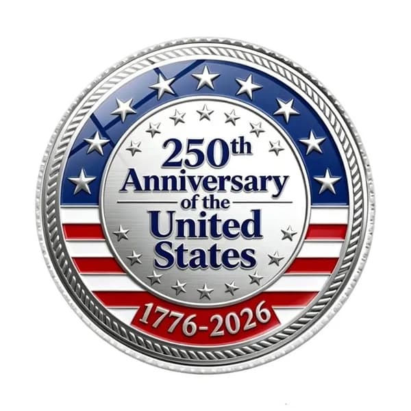 Значок-булавка 250 лет США , Серебро - 3