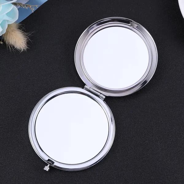 Косметическое складное зеркало crystal mirror двойное синее для кармана