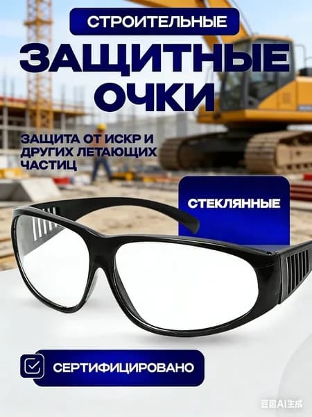 Очки защитные, цвет: Прозрачный, 1 шт.