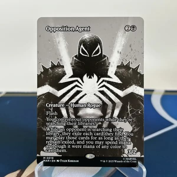 Индивидуальные качественные карты Marvel, из бумаги с чёрной сердцевиной, DIY магическая колода, стандартный размер, без фольгирования Opposition Agent MAR 19