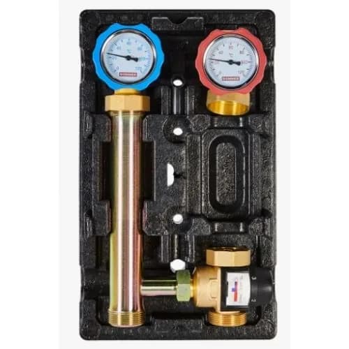 Насосная группа ROMMER RDG-1002 с термостатическим клапаном 35-60С, без насоса, правая