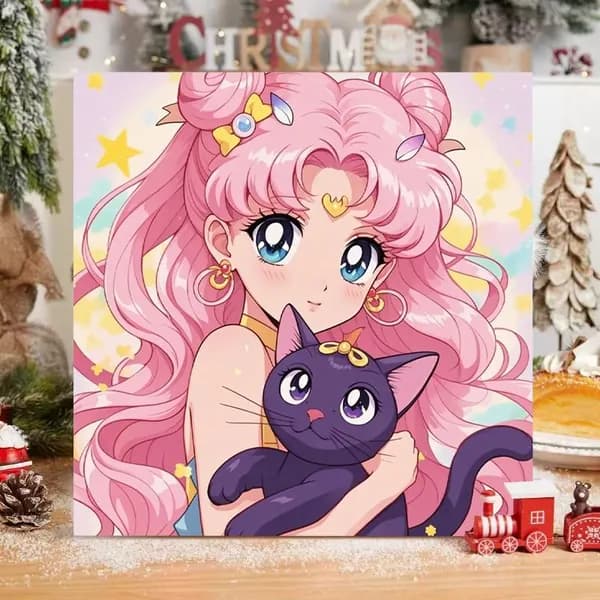Цифровая картина маслом Сейлор Мун 20*20