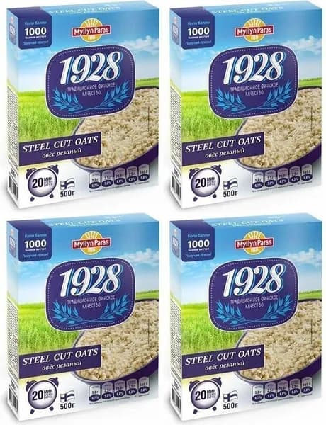 Овес Myllyn Paras Steel Cut Oats резаный, комплект: 4 упаковки по 500 г