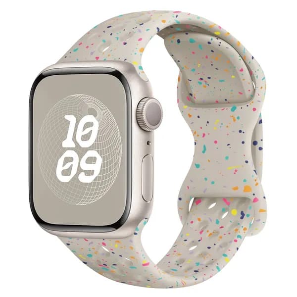 Силиконовый ремешок для Apple Watch Ultra 2 49мм 42мм 45мм 44мм 41мм, браслет с цветными частицами для iWatch Series 9 8 7 6 5 SE 4 3