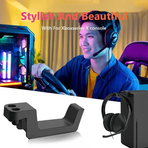 кронштейн для гарнитуры Xbox Series X, фиксация за верхнюю кромку консоли