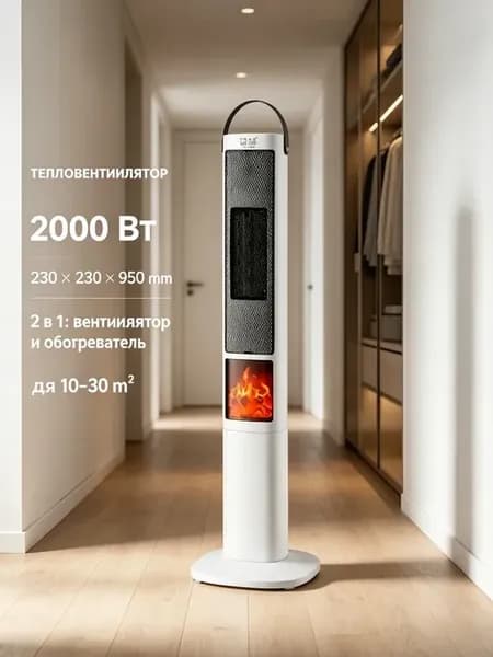 Обогреватель для дома напольный керамический Тепловентилятор
