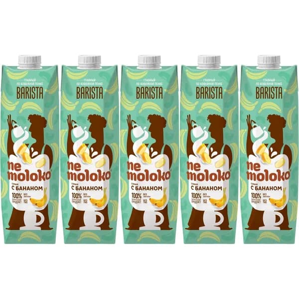 Напиток соевый Nemoloko Barista Банан 1 л, набор: 5 штук