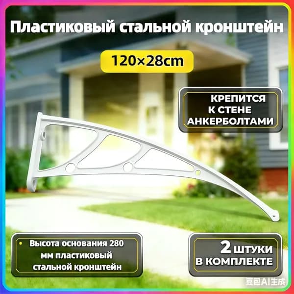 Каркас козырька над дверью 120x28cm, боковины над крыльцом, кронштейны