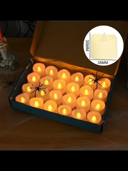 LED свечи электронные 24шт, бежевый свет