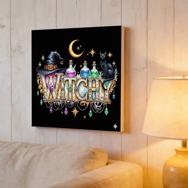 Цифровая живопись Witchy Night Magic , 30 30 см, без рамки, акриловые краски и кисти