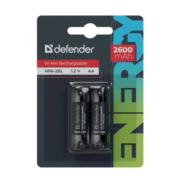 Аккумуляторная батарея, HR6-2BL 2600 mAh АА, Ni-MH, блистер, 2 шт. Defender (56512)