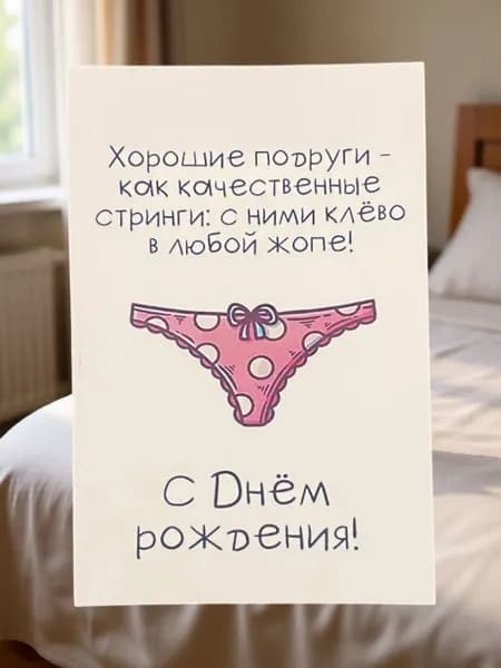 Открытка №9 "С днем рождения подруга" 10*15