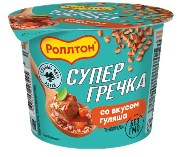 Каша гречневая со вкусом гуляша Роллтон СУПЕР Гречка, 45 г