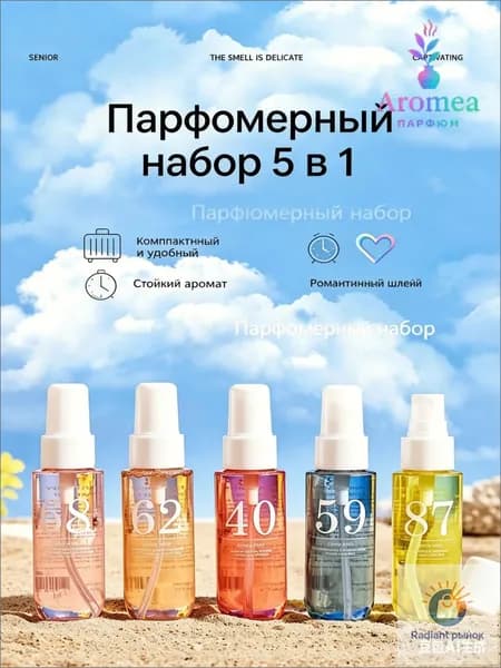 Наливная парфюмерия Ароматический спрей VictoriaKey с летним ароматом 5 флакон 50 мл