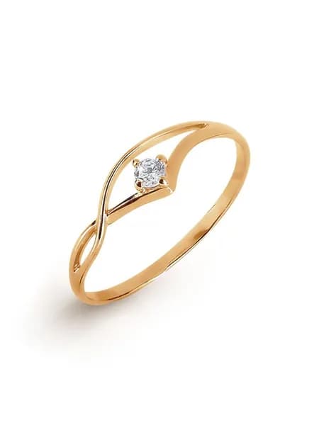 Кольцо женское золотое 585 пробы с фианитом, KARATOV