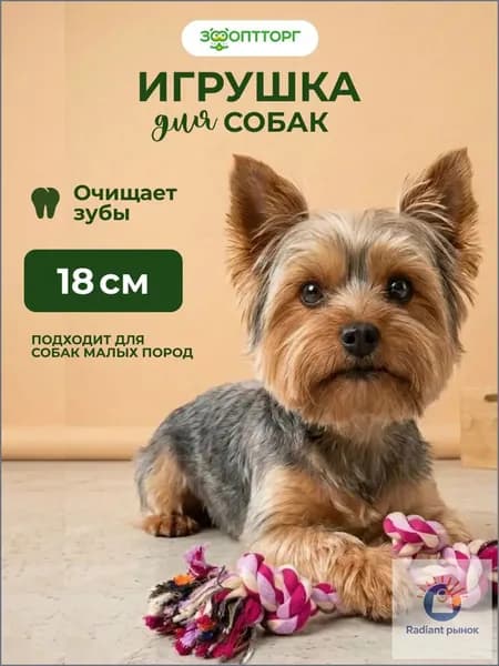 Премиумигрушка Веревка 2 узла от Mini Dogs, 18 см, для мелких собак