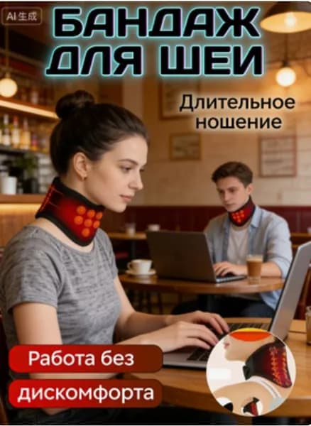 Тепловая акупунктура шейного отдела позвоночника и теплозащитная повязка на шею