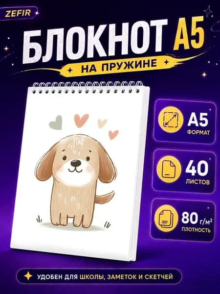 Блокнот А5 для детей собачка