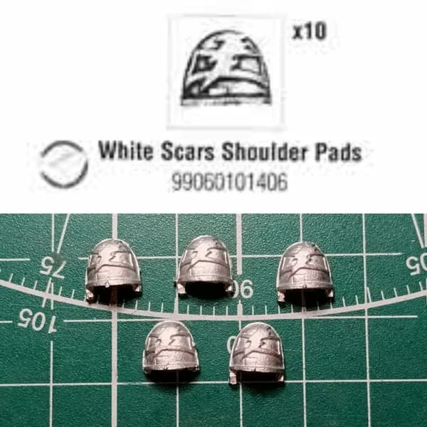 White Scars Shoulder Pads (5) Space Marines Warhammer миниатюра металл
