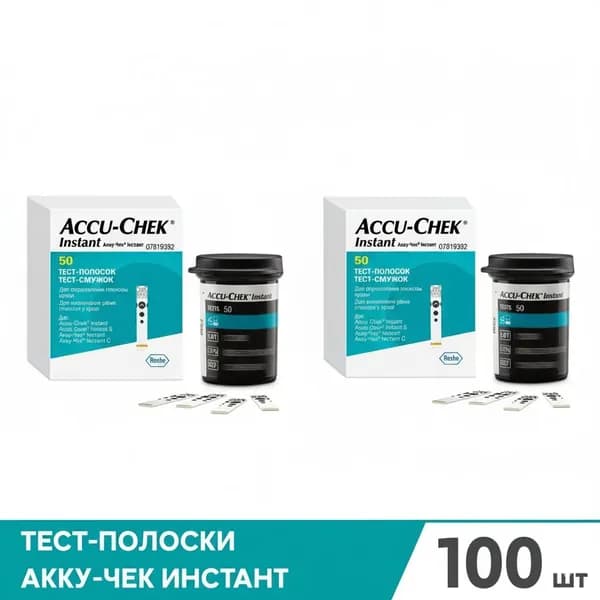 Accu-Chek Instant, тест-полоски, 100 шт.