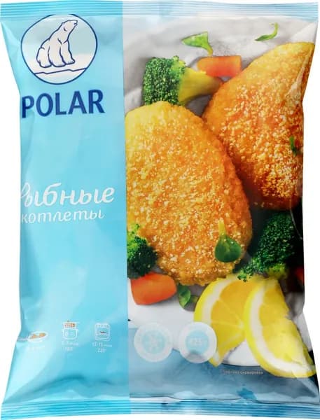 Котлеты рыбные замороженные POLAR в панировке, 425г. 3 шт.