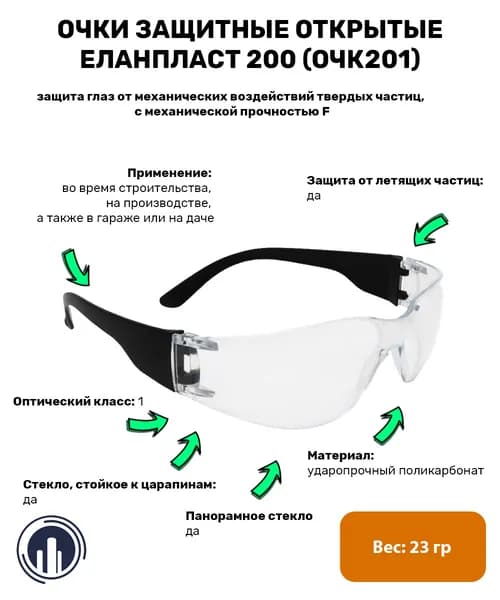 Очки защитные открытые ЕЛАНПЛАСТ