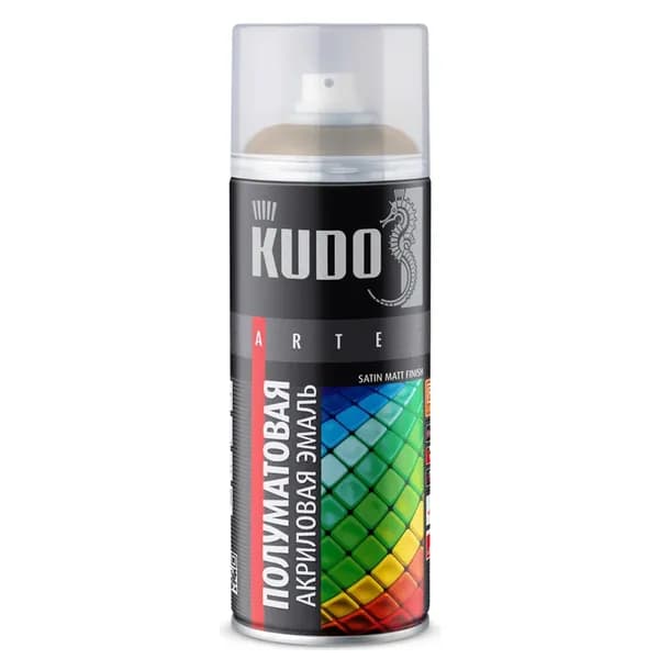 Эмаль универсальная акриловая KUDO SATIN RAL 8017 коричнево-шоколадная 520 мл арт. KU-0A8017