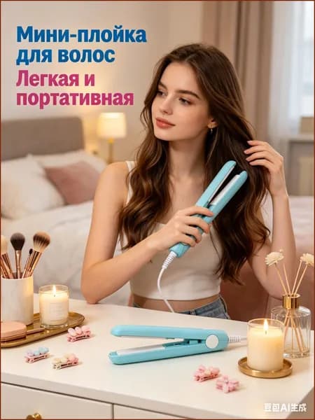 Мини-щипцы для завивки, керамические щипцы для завивки волос на короткие и средние волосы, есть два режима укладки, их легко носить с собой и перемещать, синий стиль