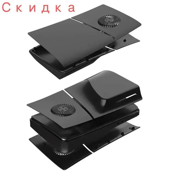 крышка для PS5 Slim, версия с дисководом 2.0, черная, с отверстиями для вентиляции, из АБС пластика