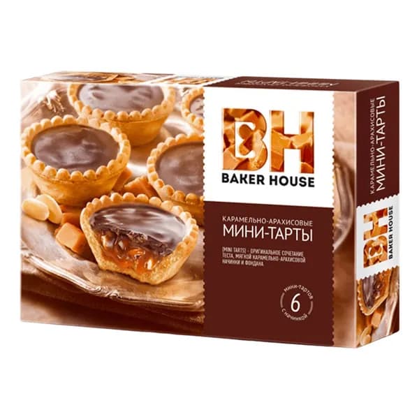 Baker House Мини-тарты Карамельно-арахисовые 240 г