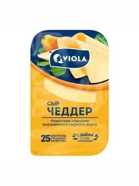 Сыр полутвердый Valio Чеддер нарезка 48% БЗМЖ 120 г