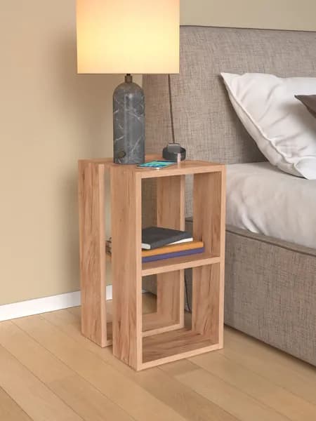 Тумба Pallet-2, Тумба прикроватная, 28.8х32х53 см, стеллаж, стелаж, SPES мебель, дуб крафт золотой