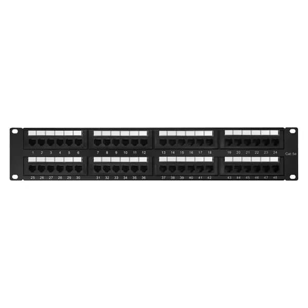 Патч-панель 19" NEOMAX 2U 48 портов кат.5E UTP Dual IDC черный (NM-PP-2U48P-UC5E-D-108-BK)