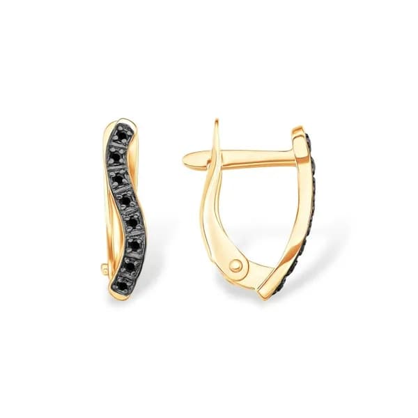 Серьги женские с фианитами из красного золота 375 пробы 585GOLD