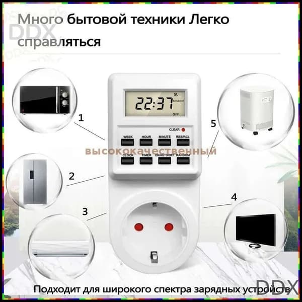 Умная розетка с программируемым таймером для управления включением и выключением электроприборов