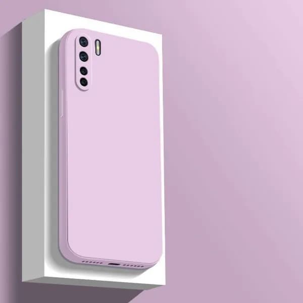 Чехол для OPPO A91 силиконовый классическая полноразмерная модель, однотонная, с ровными гранями