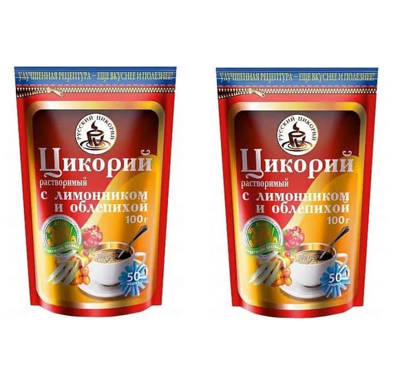 Русский цикорий, растворимый, лимонник и облепиха, 100 гр 2 штуки