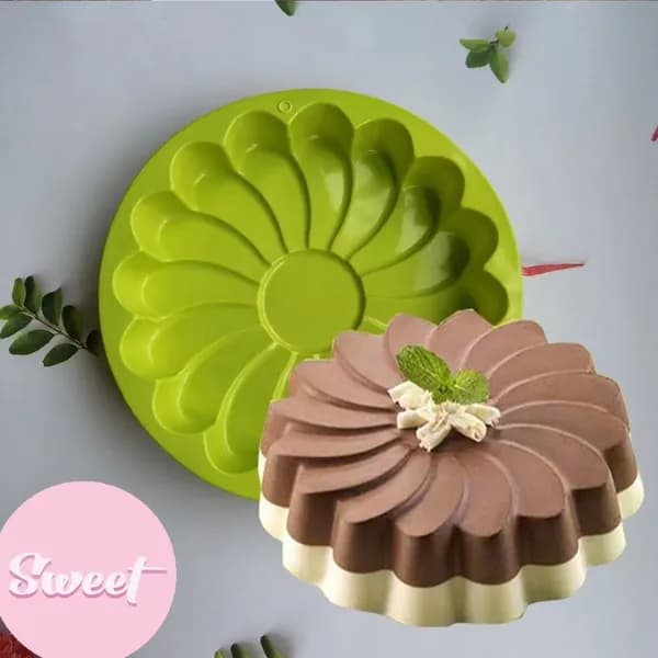 Форма для выпечки 1 яч. 22.5 см x 22.5 см 1 шт силикон круглая антипригарное покрытие светло-зеленый