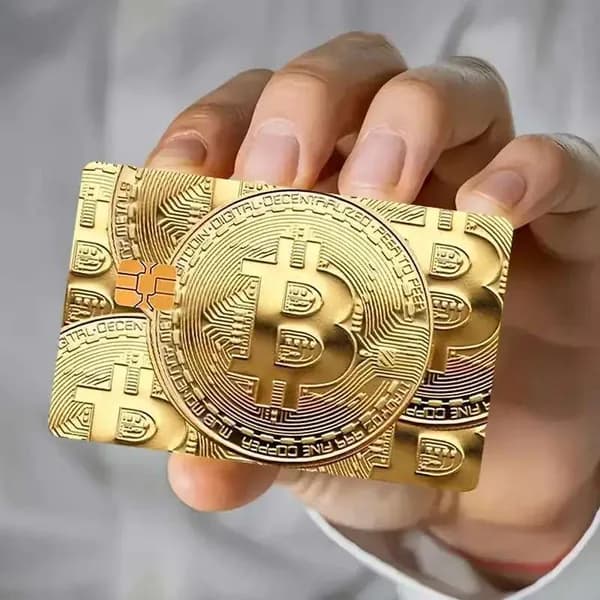 Наклейка на банковскую карту Bitcoin