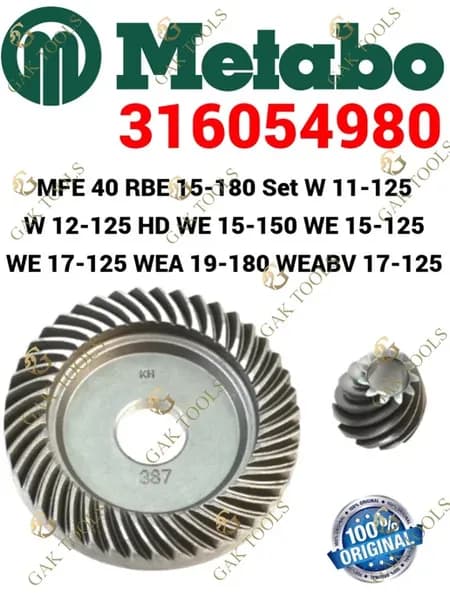 ОРИГИНАЛ. Шестерни для УШМ Metabo WEBA 17-125