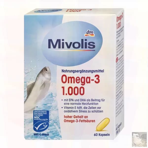 Mivolis Omega-3 1000 мг, Рыбий жир в капсулах, 60 шт