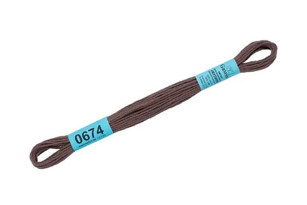 2 шт. Нитки для вышивания "Gamma" мулине ( 0207-0819 ) 100% хлопок 8 м №0674 серый